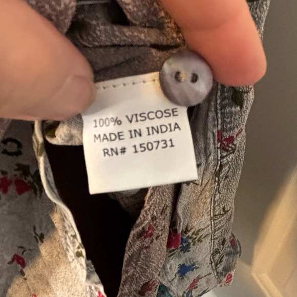 Young Threads Floral Button-Up Shirt Oversized Small Boho Cottagecore NWT - Picture 12 of 13